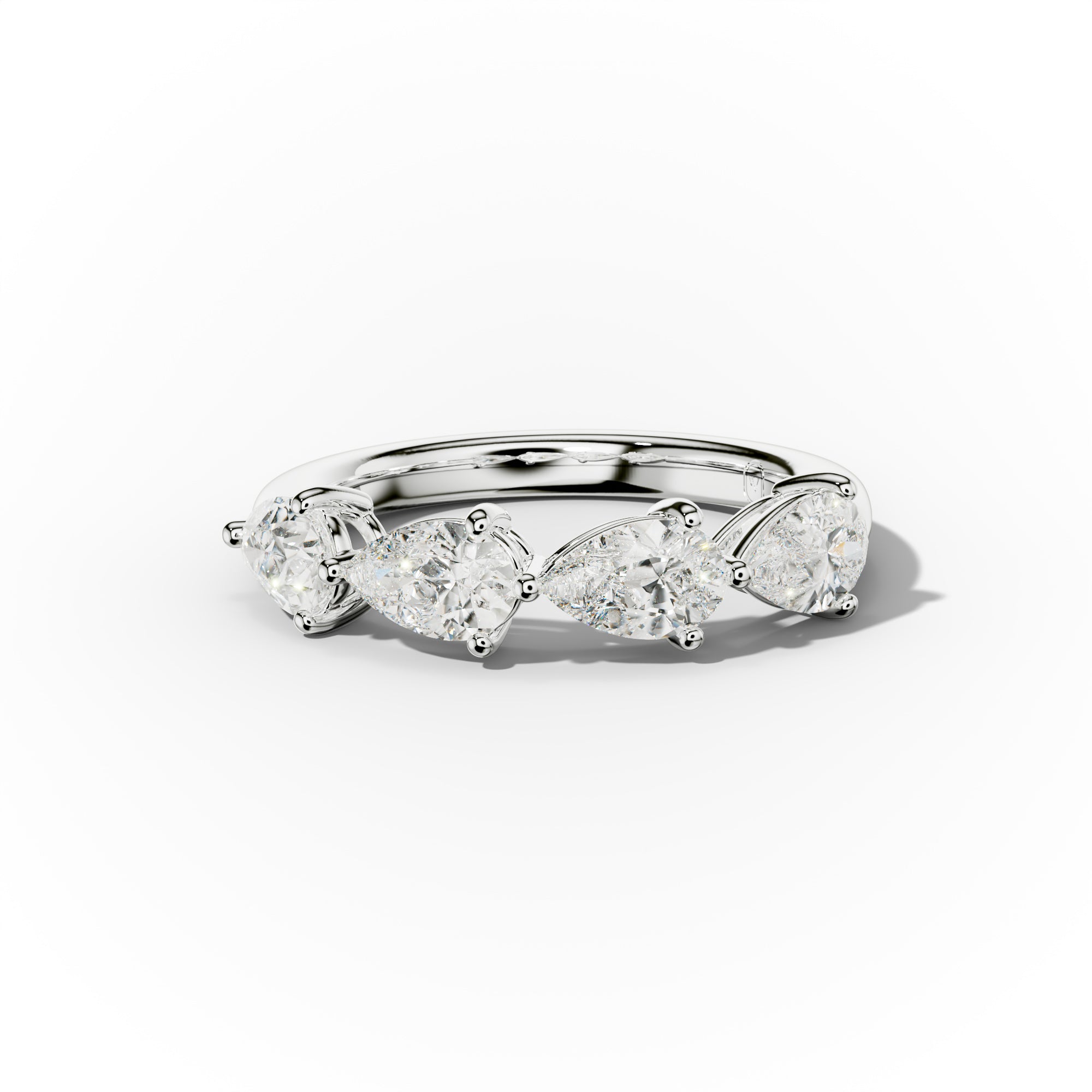 2.0 Carat East West Pear Shape Diamond Anniversary Band